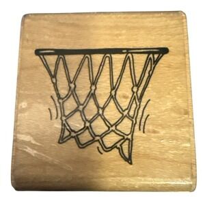 Stampendous Basketball Net Wood Mounted Rubber Stamp Vintage 1989 1.5"x1.5"
